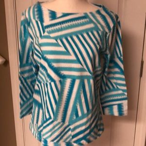 Blue white boat neck cutie! Very soft & stretchy!